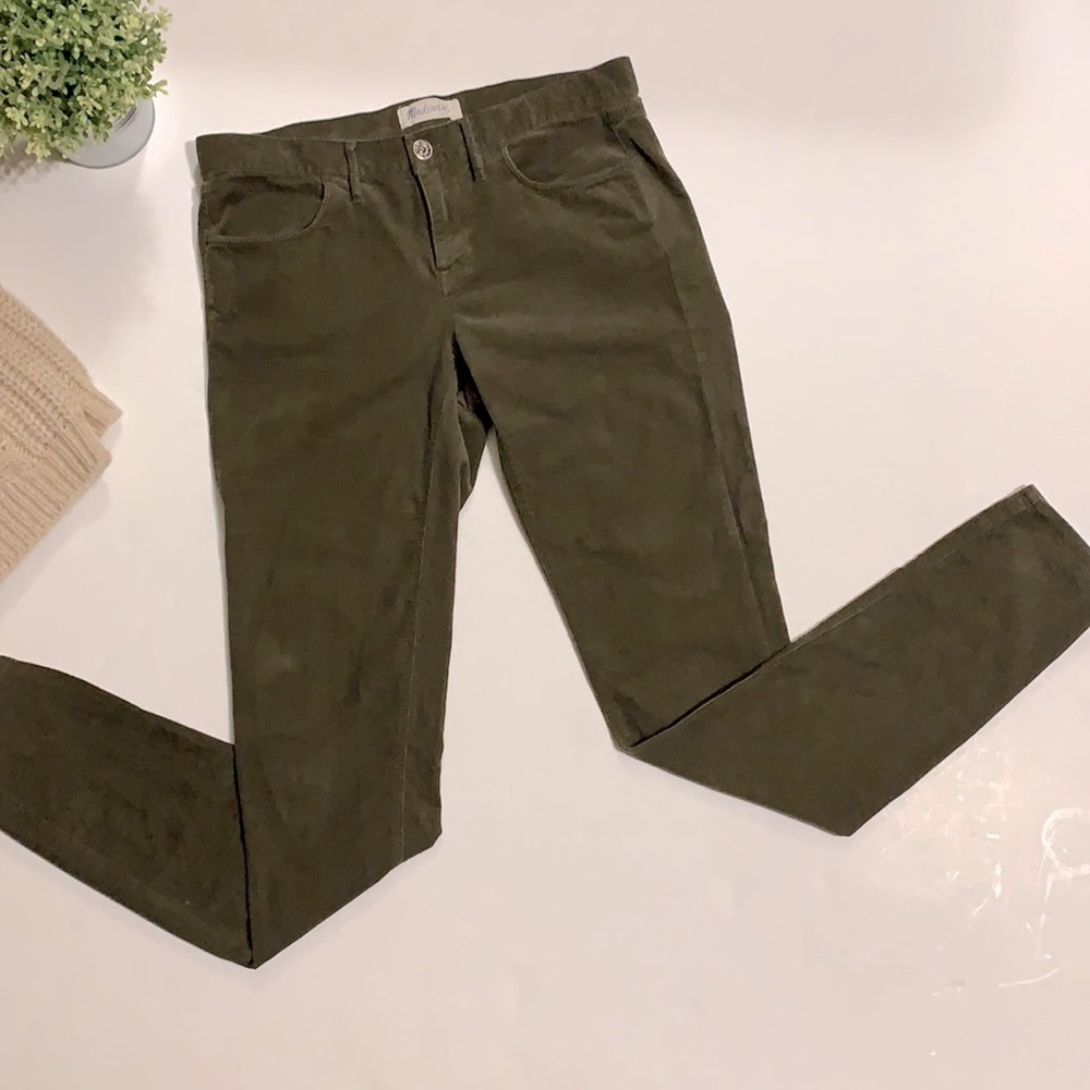 MADEWELL Olive Green Corduroy Skinny Pants Jeans Size 27 - Picture 3 of 10